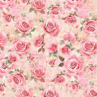 Pink Roses Sew Shabby Chic Cotton 44"/45" Fabric Per Yard - Prismatic Fiber Arts