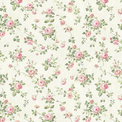 Pale Sage Ditzy Rose Sew Shabby Chic Cotton 44"/45" Fabric Per Yard - Prismatic Fiber Arts