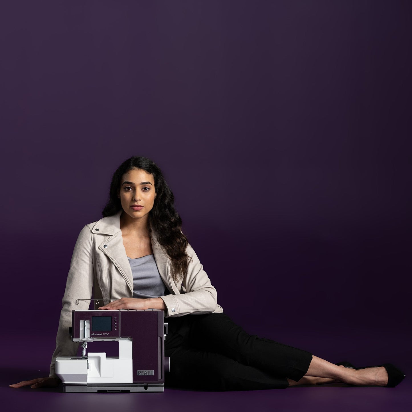 PFAFF® admire™ air 7000 Purple Coverlock Machine - Prismatic Fiber Arts