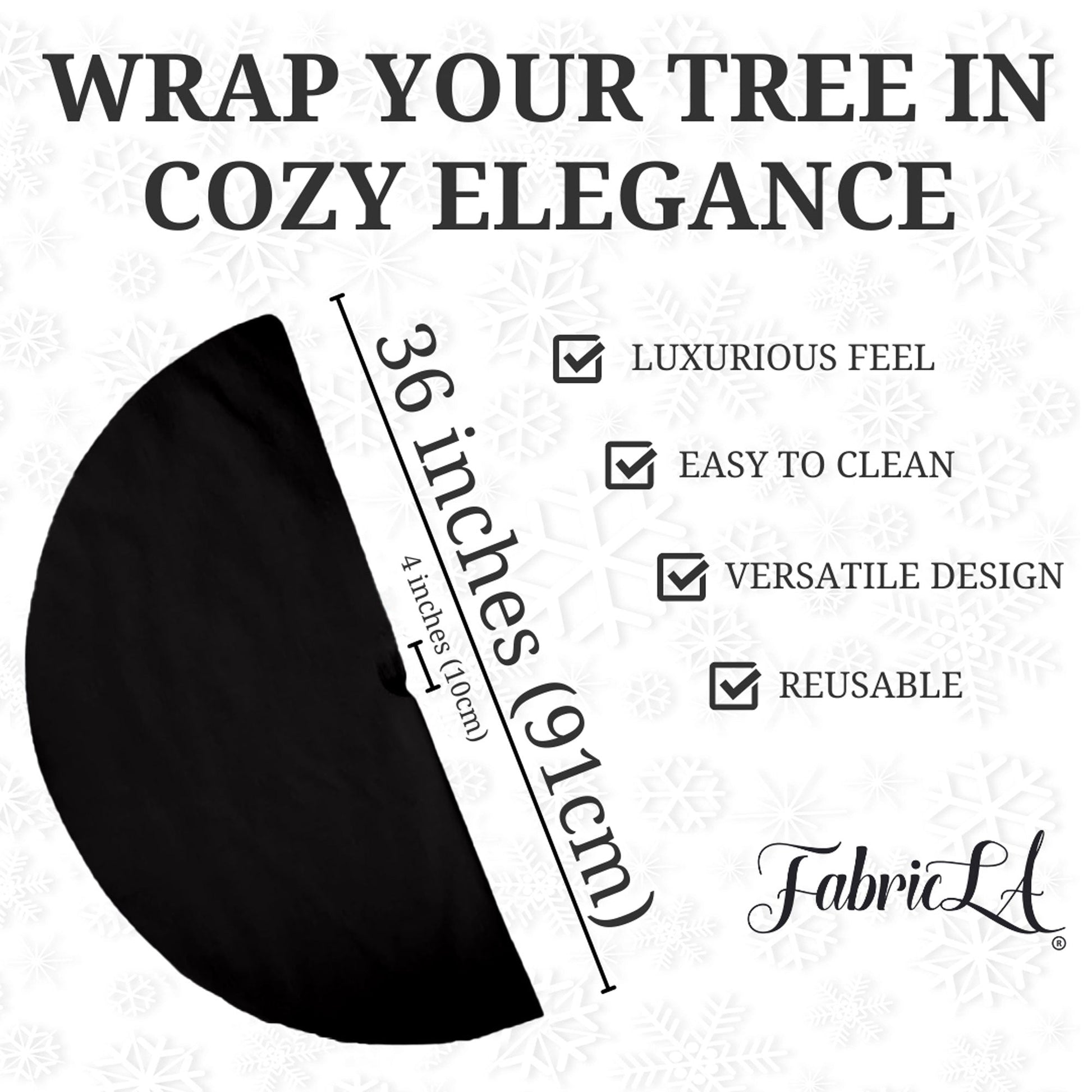 Premium Faux Fur Christmas Tree Skirt - 36 Inch | Luxurious Holiday Decorations - Prismatic Fiber Arts