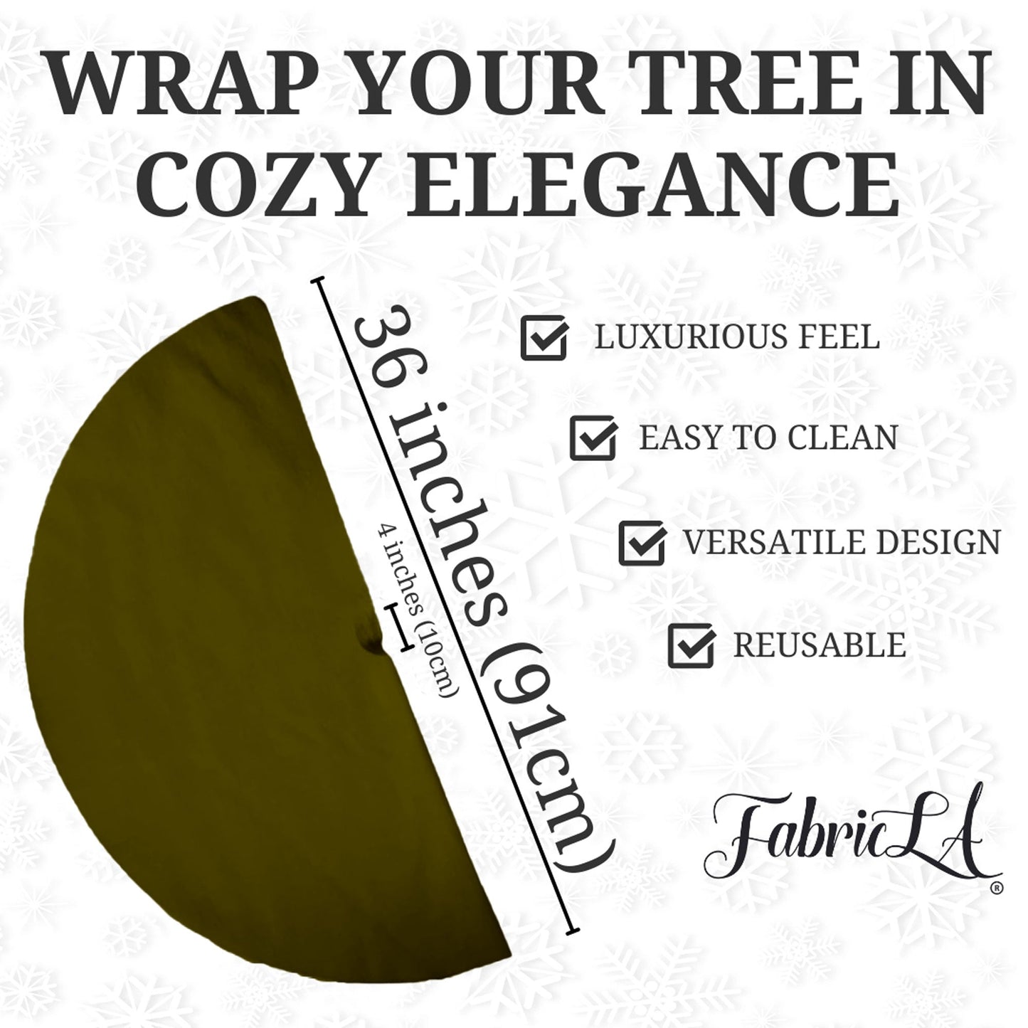 Premium Faux Fur Christmas Tree Skirt - 36 Inch | Luxurious Holiday Decorations - Prismatic Fiber Arts