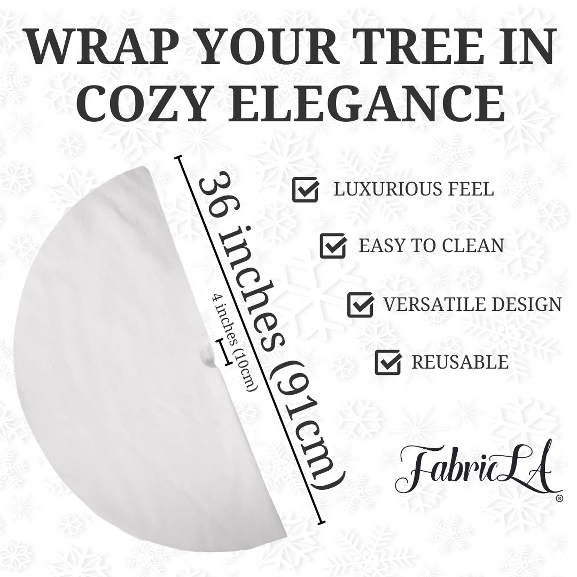 Premium Faux Fur Christmas Tree Skirt - 36 Inch | Luxurious Holiday Decorations - Prismatic Fiber Arts