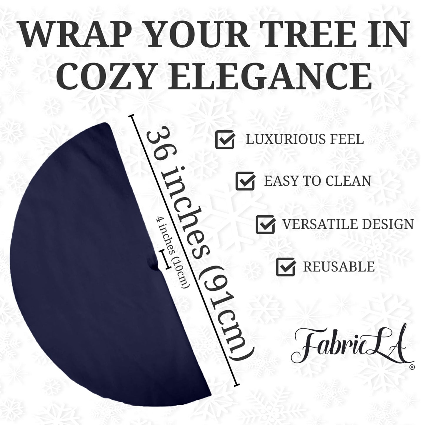 Premium Faux Fur Christmas Tree Skirt - 36 Inch | Luxurious Holiday Decorations - Prismatic Fiber Arts