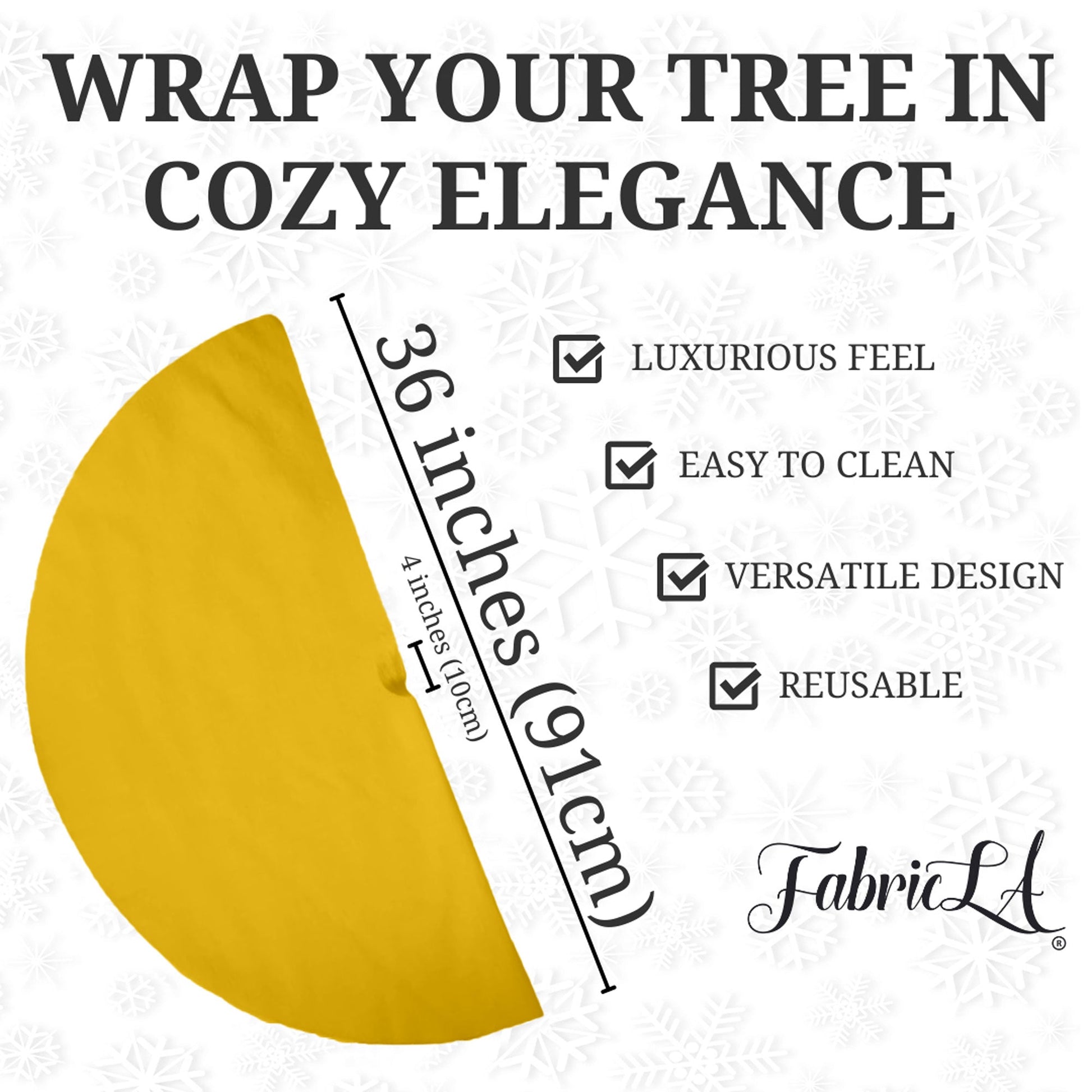 Premium Faux Fur Christmas Tree Skirt - 36 Inch | Luxurious Holiday Decorations - Prismatic Fiber Arts
