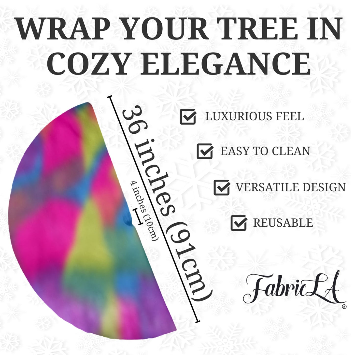 Premium Faux Fur Christmas Tree Skirt - 36 Inch | Luxurious Holiday Decorations - Prismatic Fiber Arts