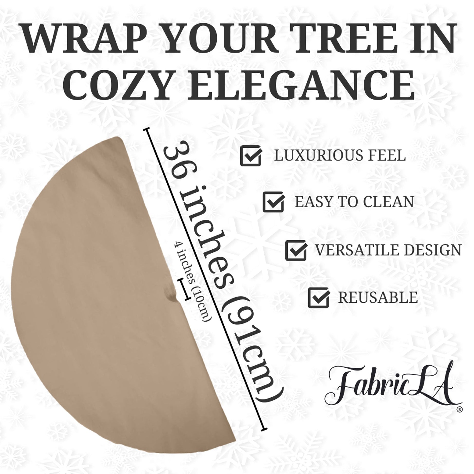 Premium Faux Fur Christmas Tree Skirt - 36 Inch | Luxurious Holiday Decorations - Prismatic Fiber Arts