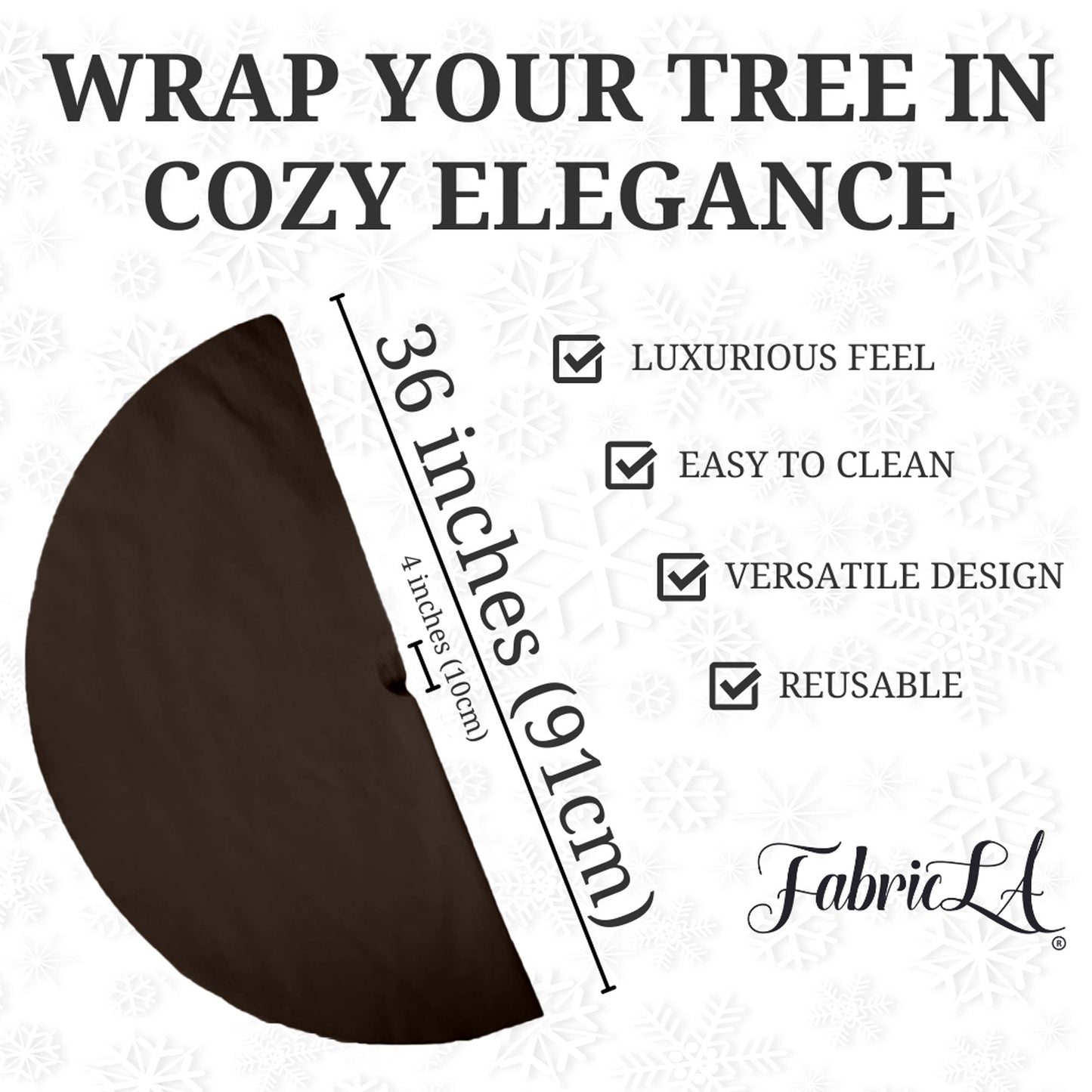 Premium Faux Fur Christmas Tree Skirt - 36 Inch | Luxurious Holiday Decorations - Prismatic Fiber Arts