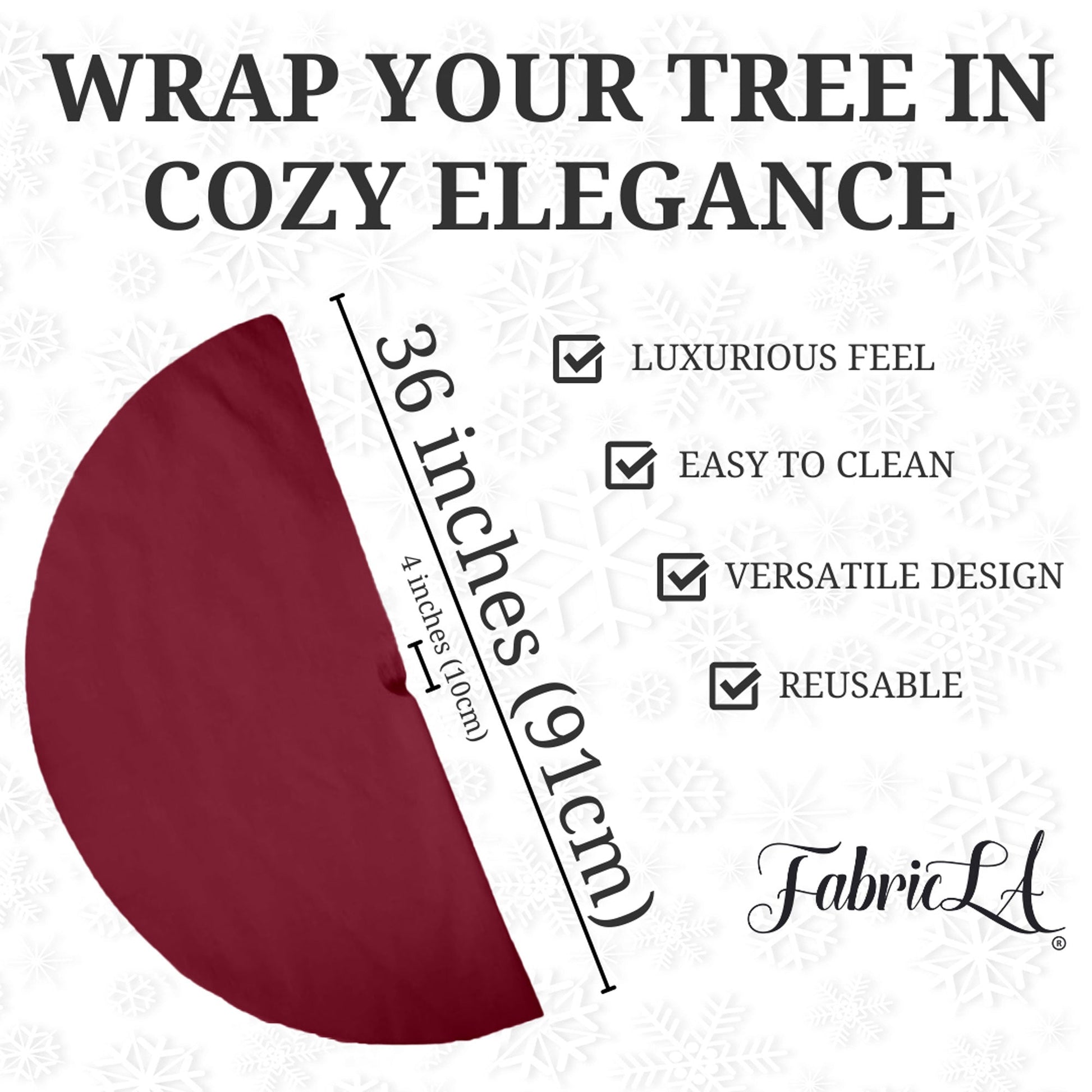 Premium Faux Fur Christmas Tree Skirt - 36 Inch | Luxurious Holiday Decorations - Prismatic Fiber Arts