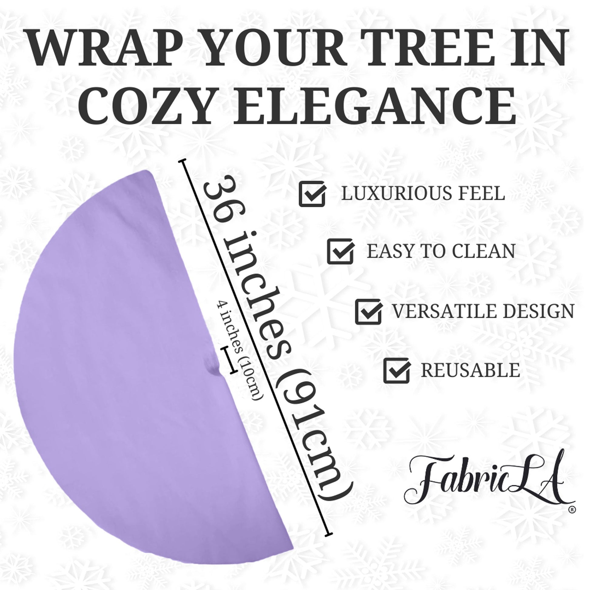 Premium Faux Fur Christmas Tree Skirt - 36 Inch | Luxurious Holiday Decorations - Prismatic Fiber Arts
