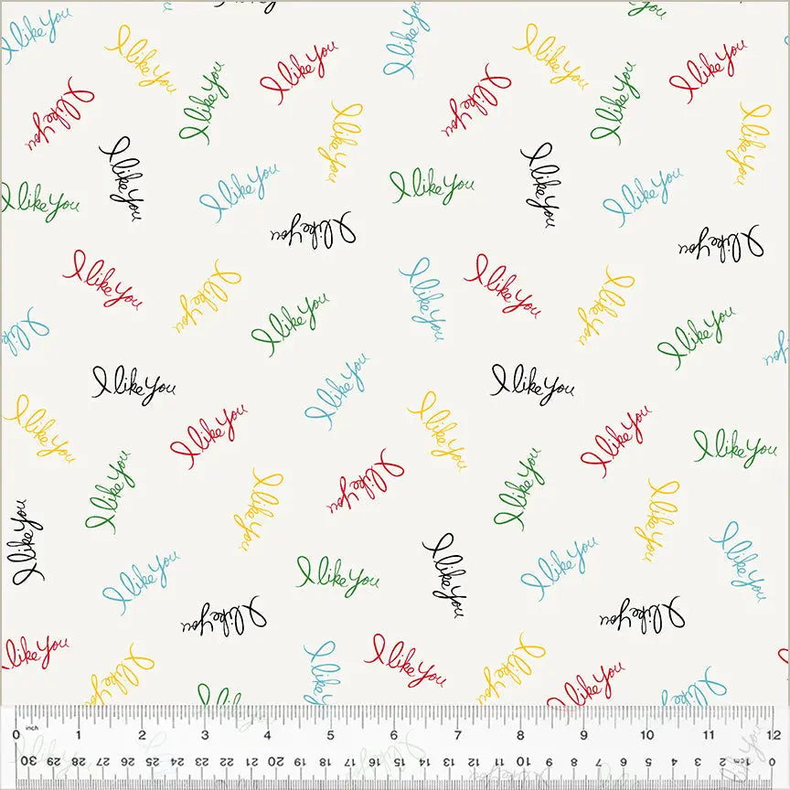 Multi I Like You Wideback cotton Fabric per yard - Prismatic Fiber Arts