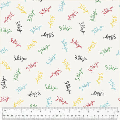 Multi I Like You Wideback cotton Fabric per yard - Prismatic Fiber Arts