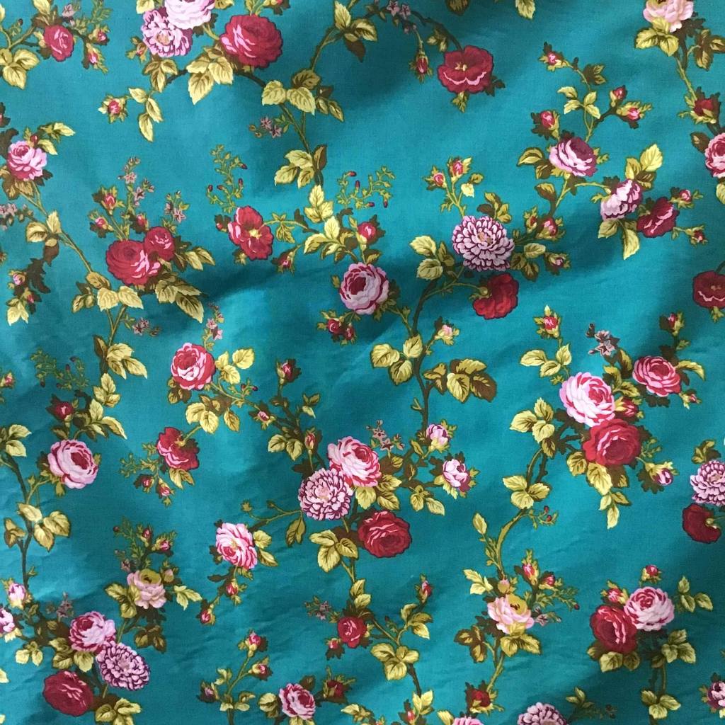 Rose Floral Print Poly Cotton Fabric - Prismatic Fiber Arts