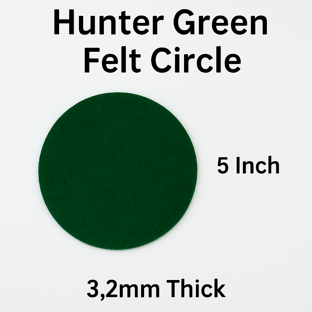 3.2mm Thick Premium Felt Circle – 5 Inch – (Pack of 5) – Multiple Colors - Prismatic Fiber Arts