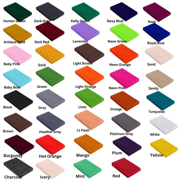 FabricLA Acrylic Felt 9"X12" Sheet Packs | Many Colors - Prismatic Fiber Arts