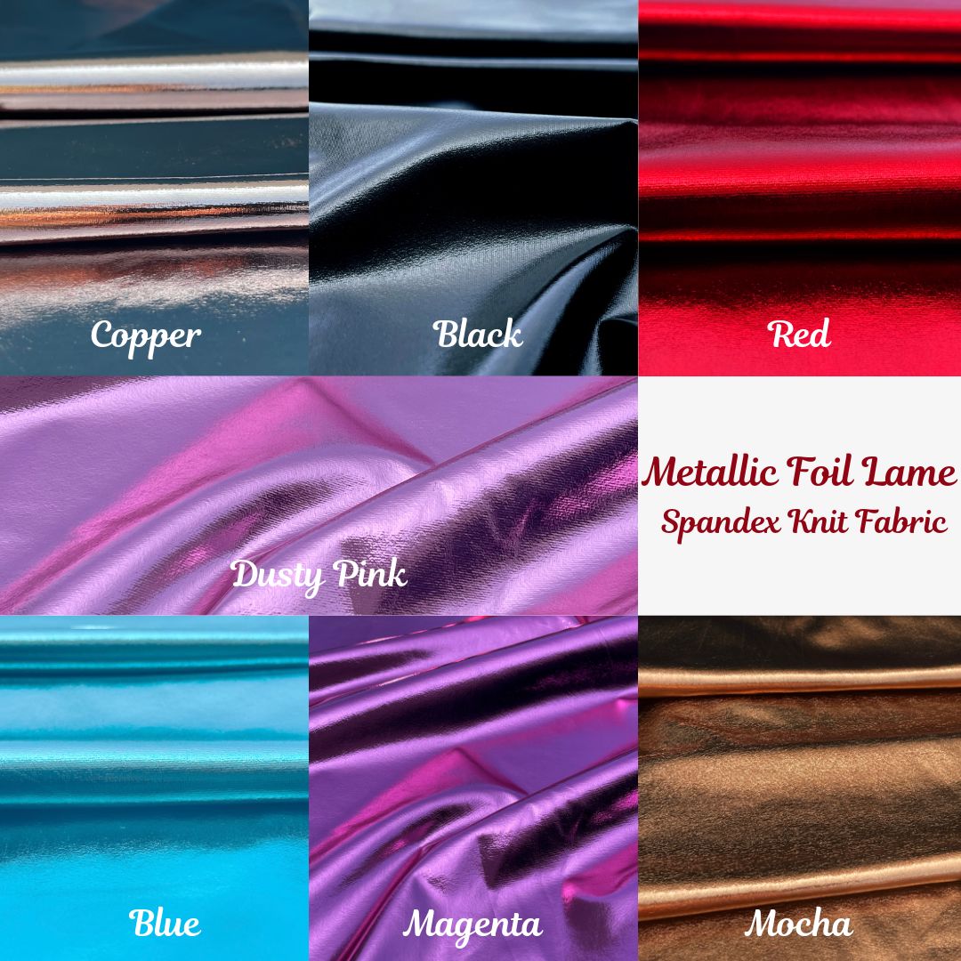 Metallic Foil Lame Spandex Knit Fabric | 4-Way Stretch - Prismatic Fiber Arts