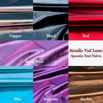 Metallic Foil Lame Spandex Knit Fabric | 4-Way Stretch - Prismatic Fiber Arts