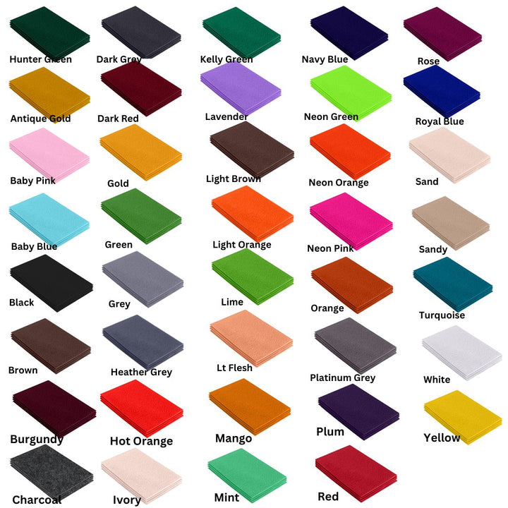 FabricLA Acrylic Felt 9"X12" Sheet Packs | Many Colors - Prismatic Fiber Arts