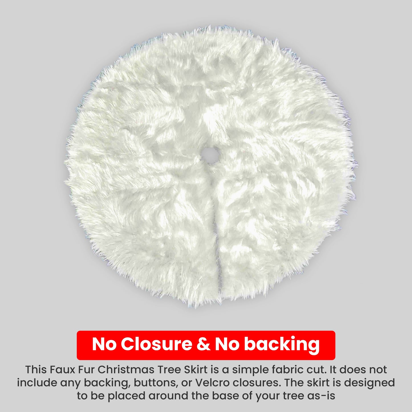 Premium Faux Fur Christmas Tree Skirt - 60 Inch | Luxurious Holiday Decorations - Prismatic Fiber Arts