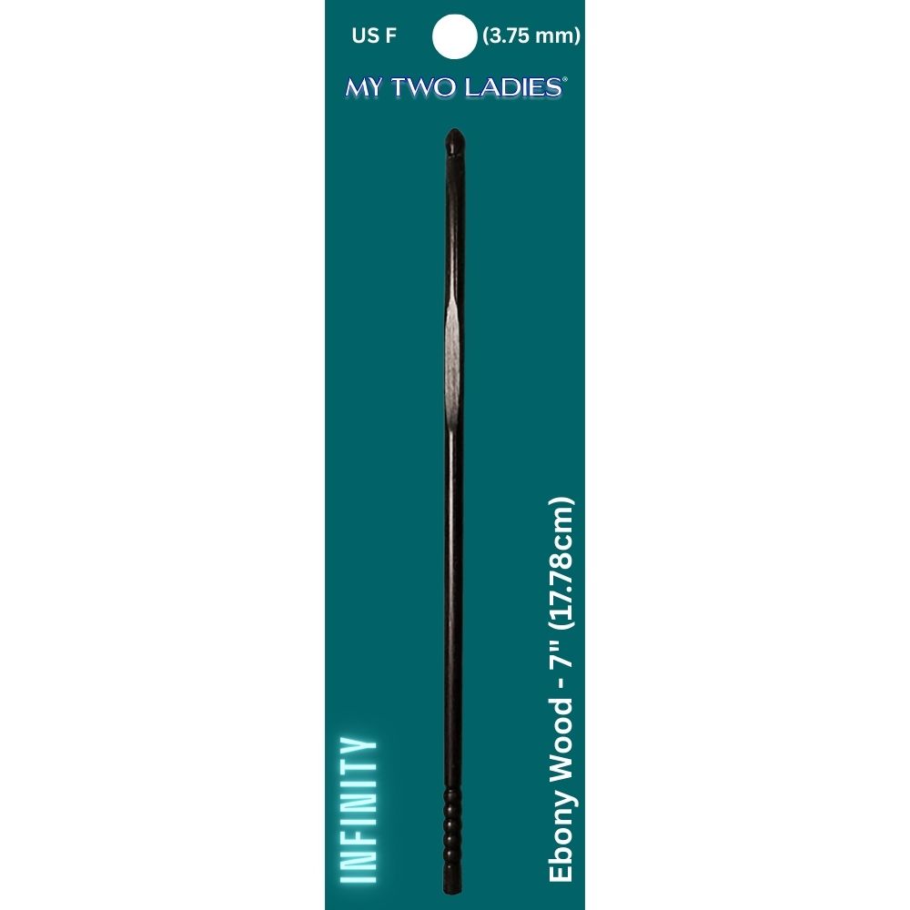 Infinity | Crochet Hook | Ebony | w/thumb print | 12 Sizes - Prismatic Fiber Arts