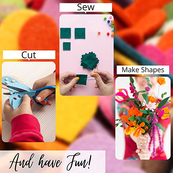 FabricLA | Acrylic Felt Craft Fabric Random Multi-Color Scrap Bag Bundle - 5 oz - Great for Sewing, Cushion and Padding, DIY Arts & Crafts! - Prismatic Fiber Arts