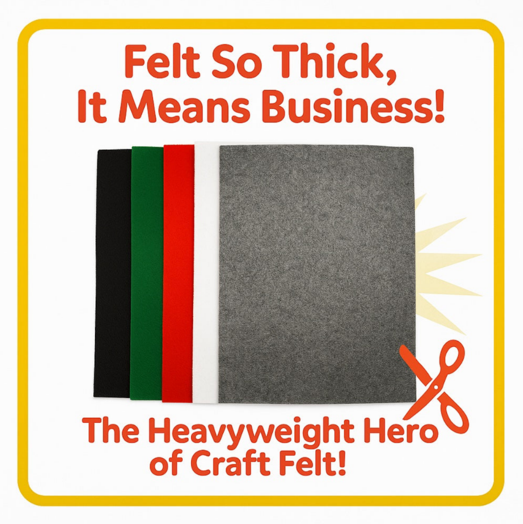 3.2mm Thick Acrylic Felt Sheets – 12"x18" Multi-Color or Single Color Options - Prismatic Fiber Arts