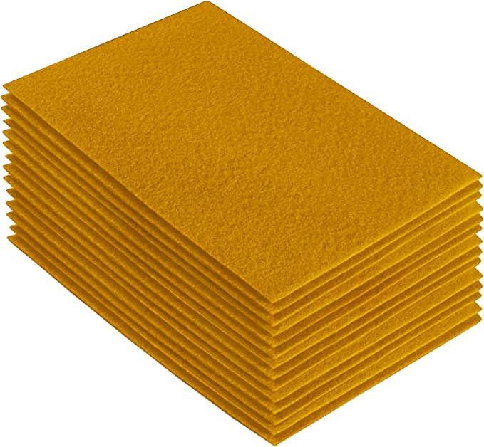 FabricLA Acrylic Felt Craft Sheet Packs – Antique Gold | Soft 100% Acrylic Felt Sheets for DIY & Crafts - Prismatic Fiber Arts