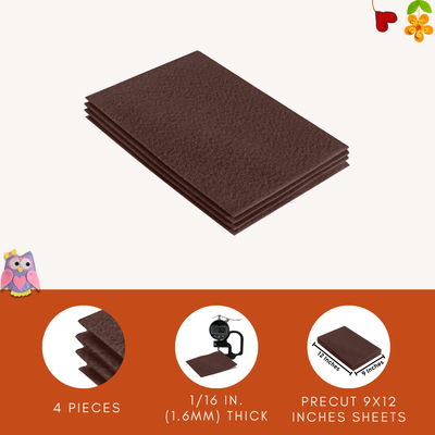 FabricLA Acrylic Felt 9"X12" Sheet Packs | Light Brown - Prismatic Fiber Arts