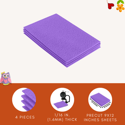 FabricLA Acrylic Felt 9"X12" Sheet Packs | Lavender - Prismatic Fiber Arts