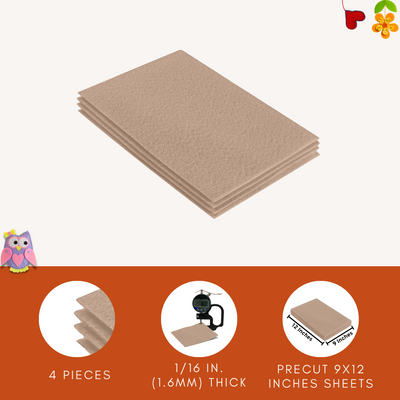 FabricLA Acrylic Felt 9"X12" Sheet Packs | Sandy - Prismatic Fiber Arts