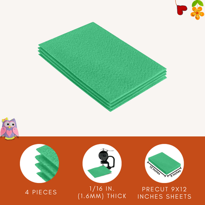 FabricLA Acrylic Felt 9"X12" Sheet Packs | Mint - Prismatic Fiber Arts