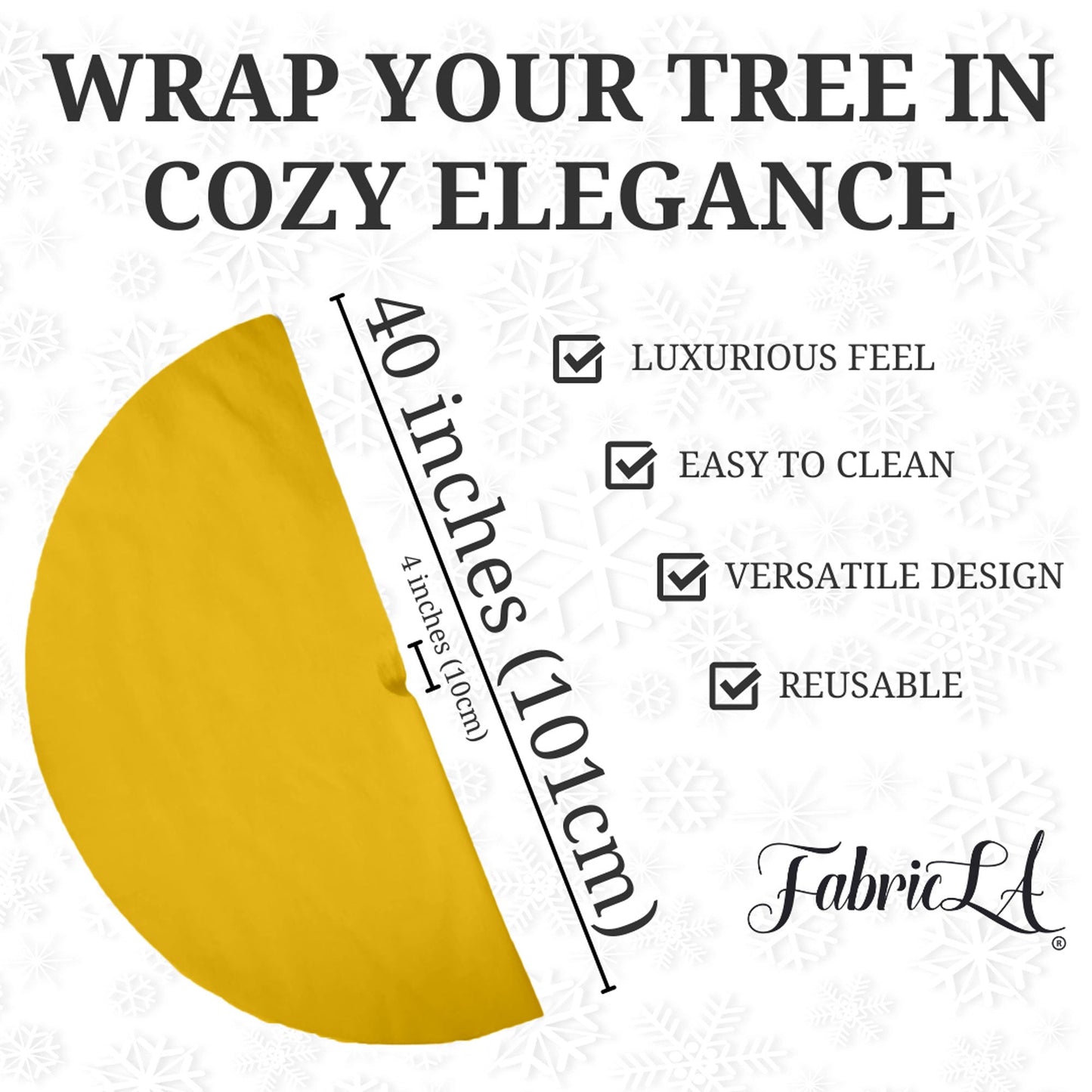 Premium Faux Fur Christmas Tree Skirt - 40 Inch | Luxurious Holiday Decorations - Prismatic Fiber Arts