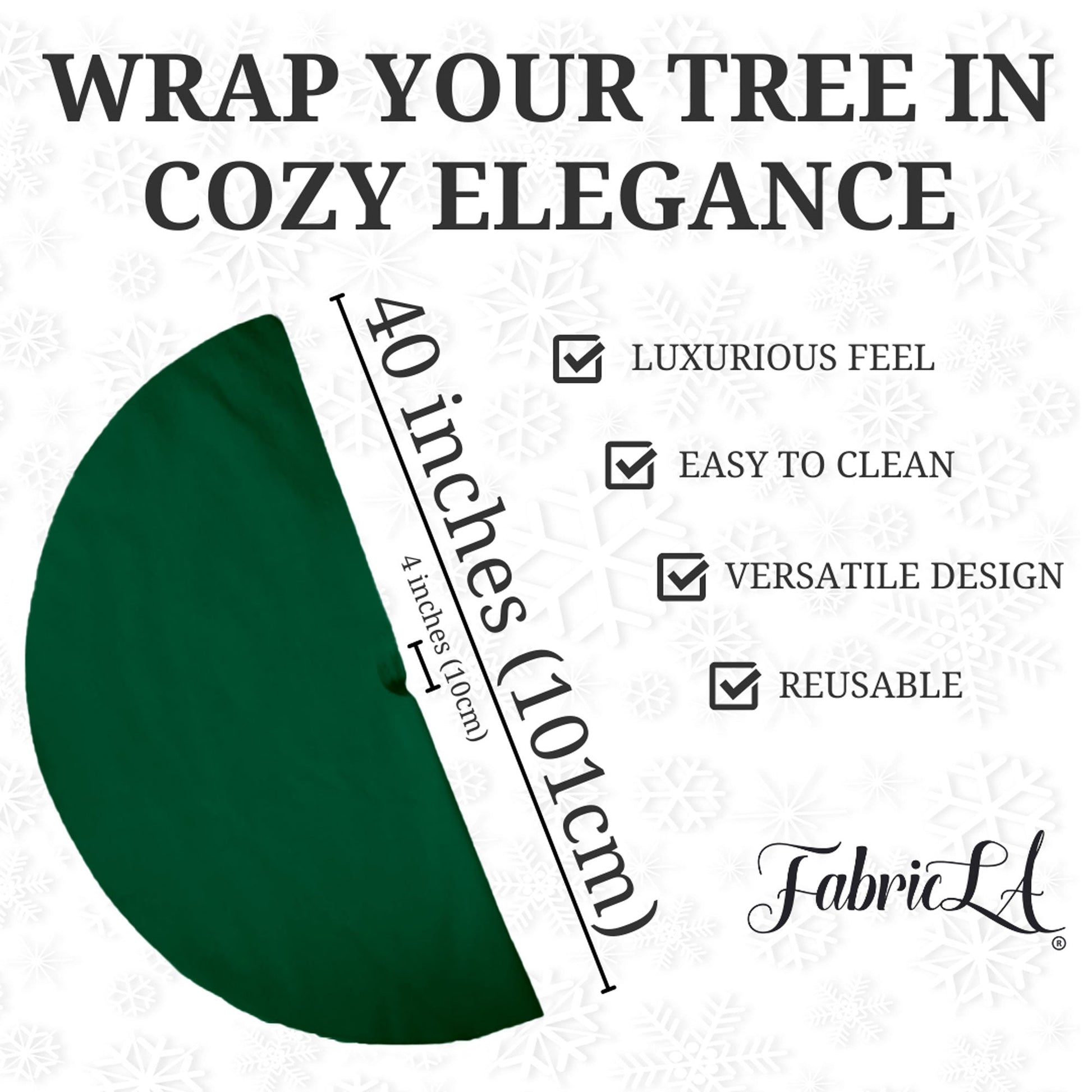 Premium Faux Fur Christmas Tree Skirt - 40 Inch | Luxurious Holiday Decorations - Prismatic Fiber Arts