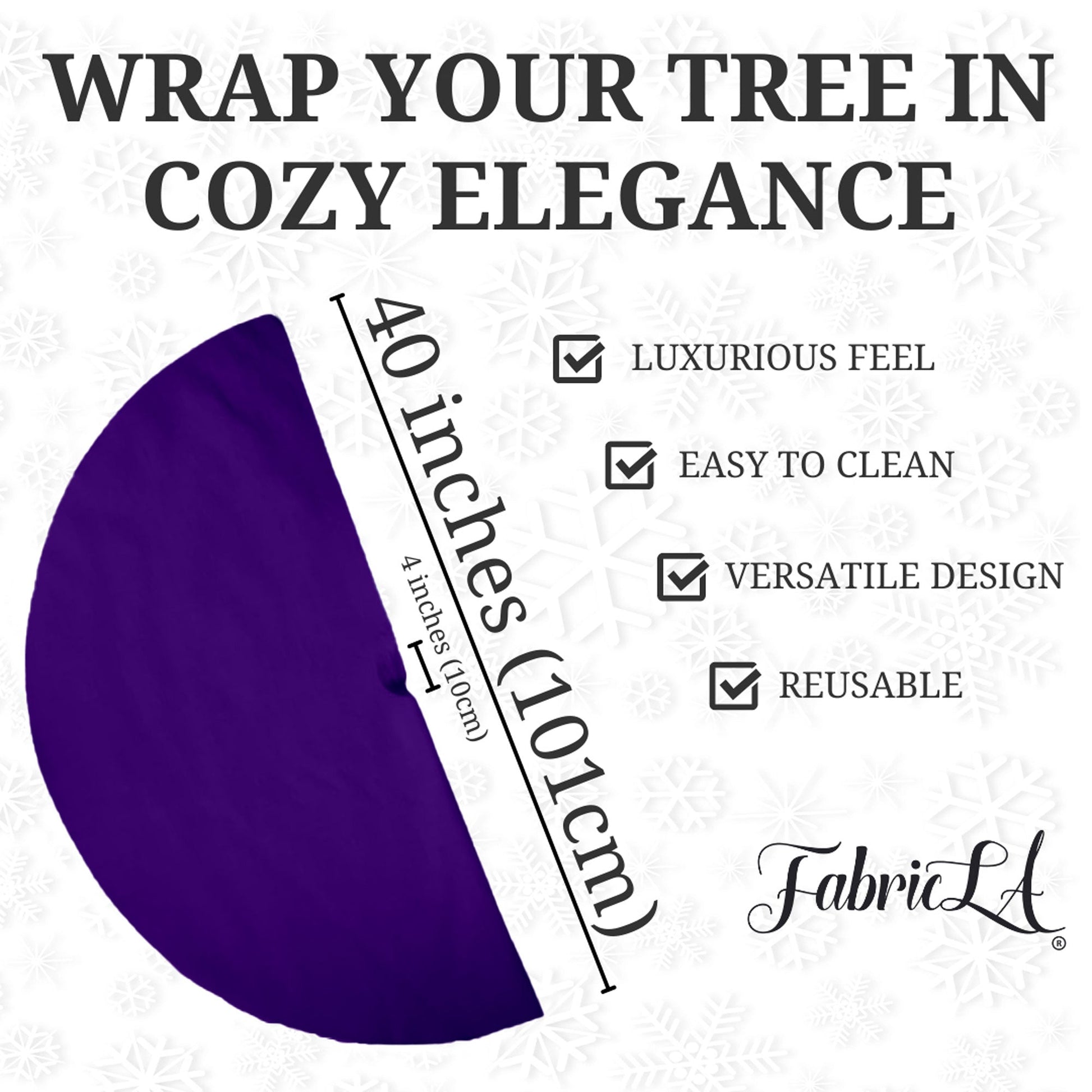 Premium Faux Fur Christmas Tree Skirt - 40 Inch | Luxurious Holiday Decorations - Prismatic Fiber Arts