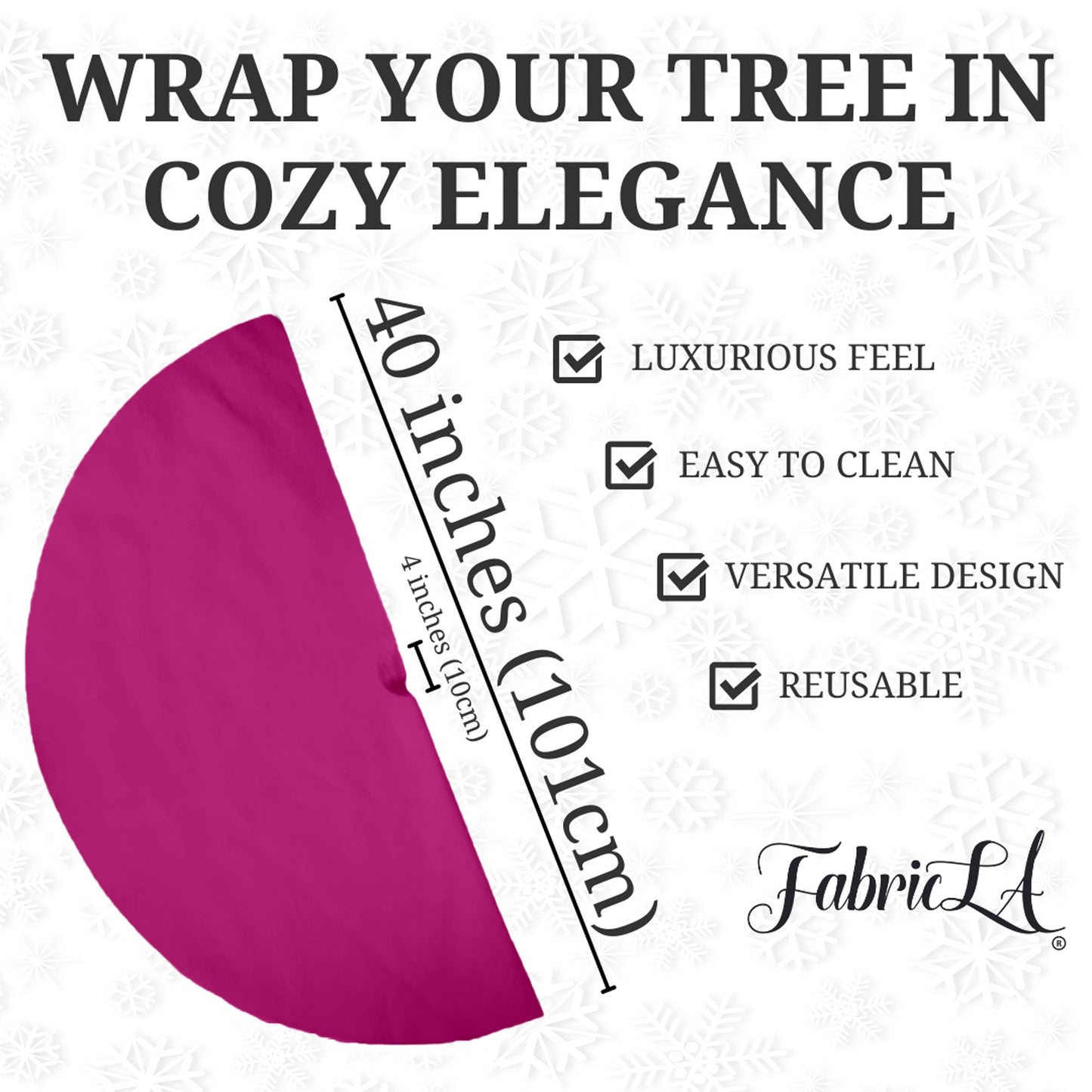 Premium Faux Fur Christmas Tree Skirt - 40 Inch | Luxurious Holiday Decorations - Prismatic Fiber Arts