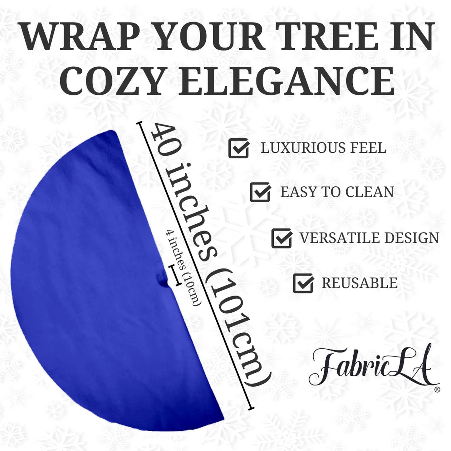 Premium Faux Fur Christmas Tree Skirt - 40 Inch | Luxurious Holiday Decorations - Prismatic Fiber Arts