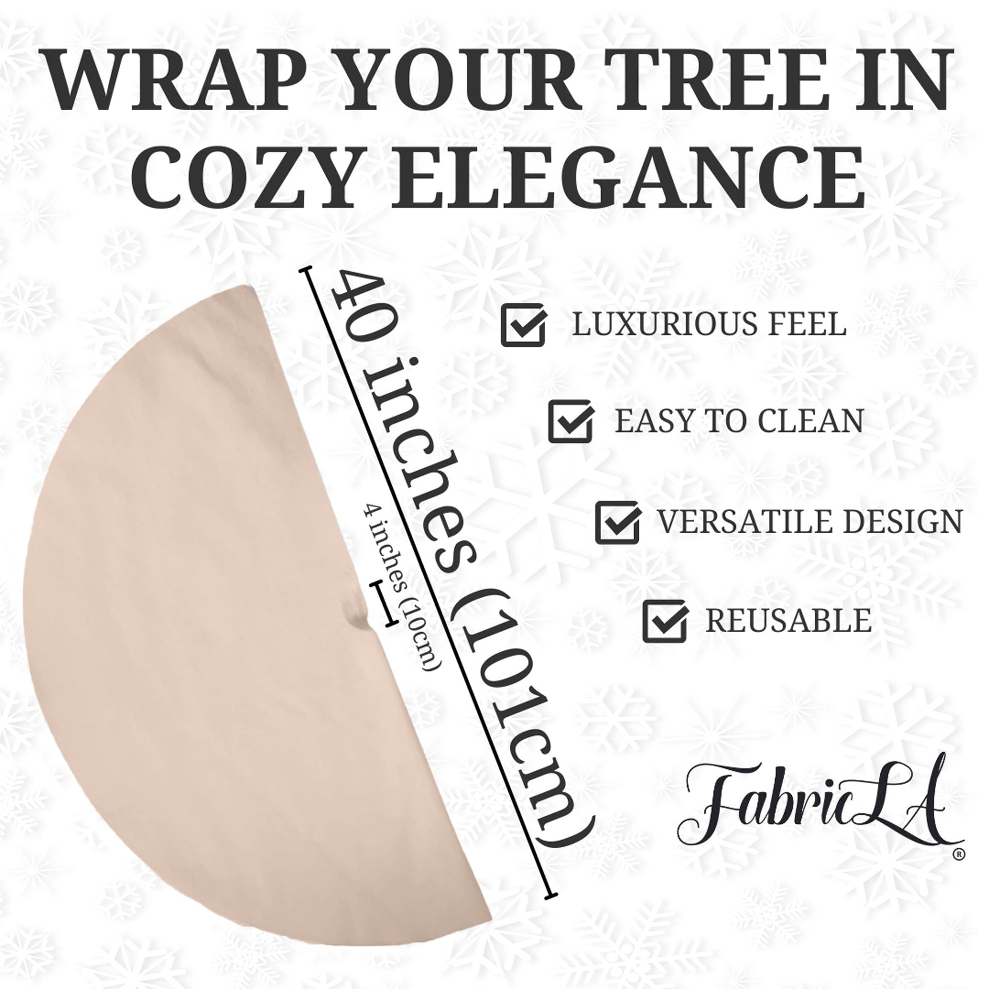 Premium Faux Fur Christmas Tree Skirt - 40 Inch | Luxurious Holiday Decorations - Prismatic Fiber Arts
