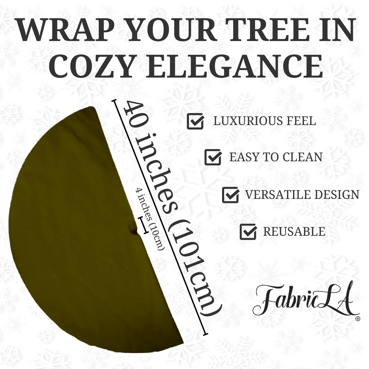 Premium Faux Fur Christmas Tree Skirt - 40 Inch | Luxurious Holiday Decorations - Prismatic Fiber Arts