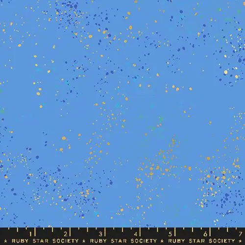 Blue Speckled Metallic Lindley 43"/44" Fabric Per Yard - Prismatic Fiber Arts