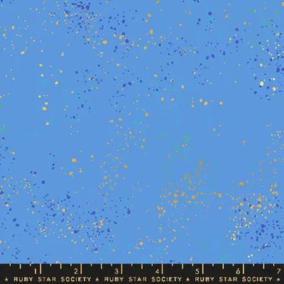Blue Speckled Metallic Lindley 43"/44" Fabric Per Yard - Prismatic Fiber Arts