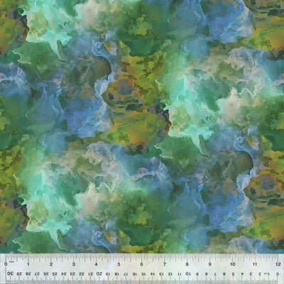 Multi Color Tempest Nebula Rainforest 44"/45 Fabric Per Yard - Prismatic Fiber Arts