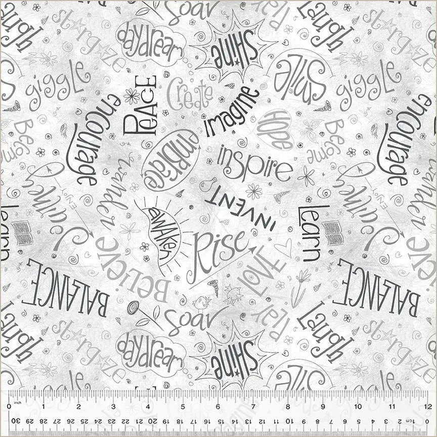 White Cloud Noteworthy Aspirations 44"/45 Fabric Per Yard - Prismatic Fiber Arts