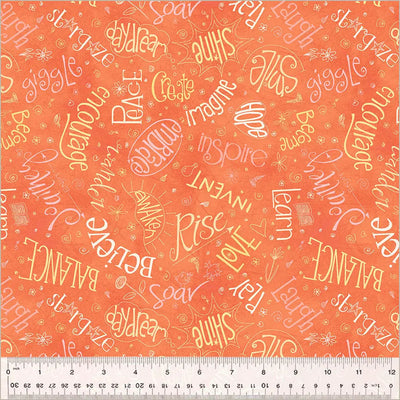 Orange Noteworthy Aspirations 44"/45 Fabric Per Yard - Prismatic Fiber Arts