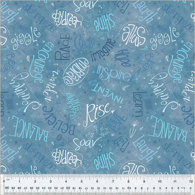 Blue Denim Noteworthy Aspirations 44"/45 Fabric Per Yard - Prismatic Fiber Arts