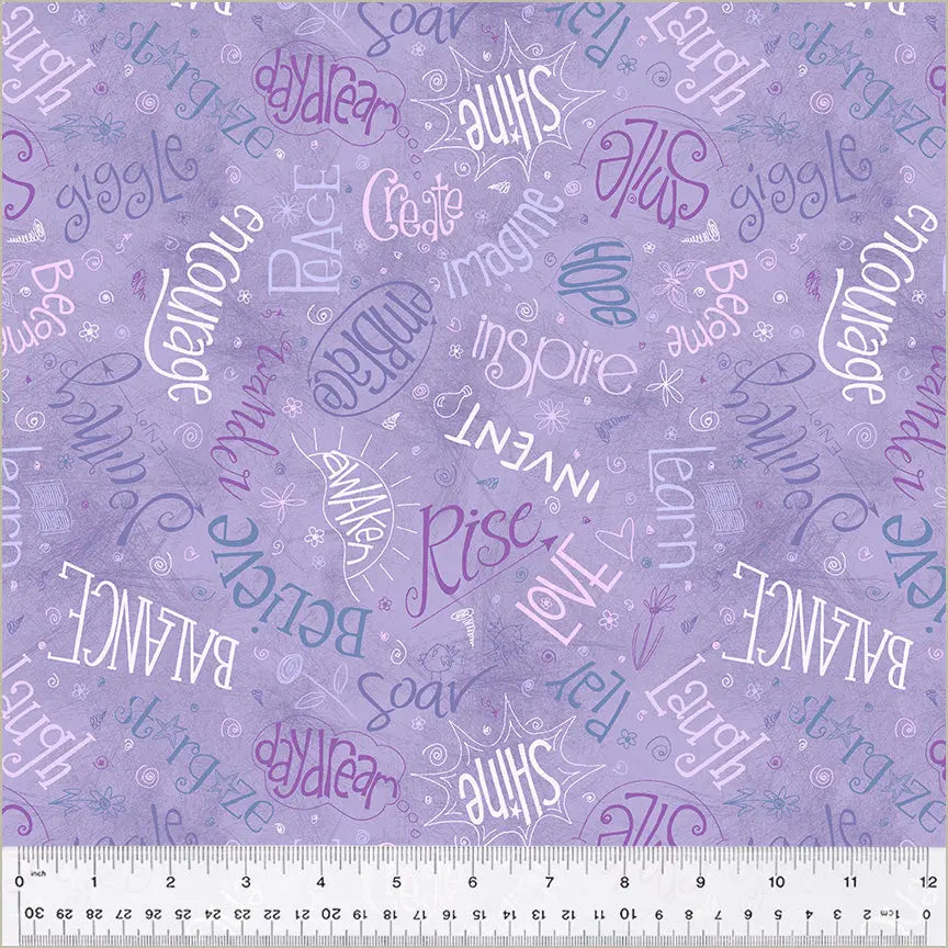 Purple Lilac Noteworthy Aspirations 44"/45 Fabric Per Yard - Prismatic Fiber Arts