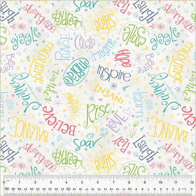 White Ivory Noteworthy Aspirations 44"/45 Fabric Per Yard - Prismatic Fiber Arts