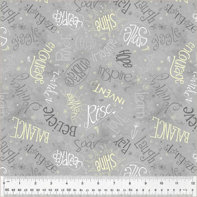 Grey Smoke Noteworthy Aspirations 44"/45 Fabric Per Yard - Prismatic Fiber Arts