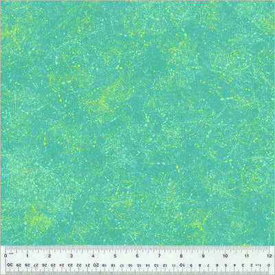 Green Aqua Noteworthy Splatter 44"/45 Fabric Per Yard - Prismatic Fiber Arts