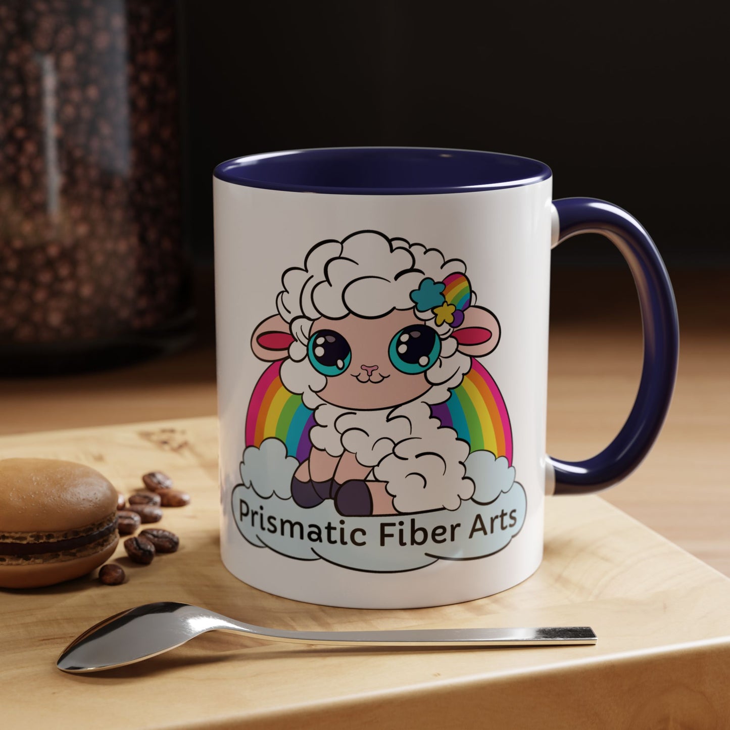 PFA "Logo" Accent Coffee Mug (11, 15oz) - Prismatic Fiber Arts
