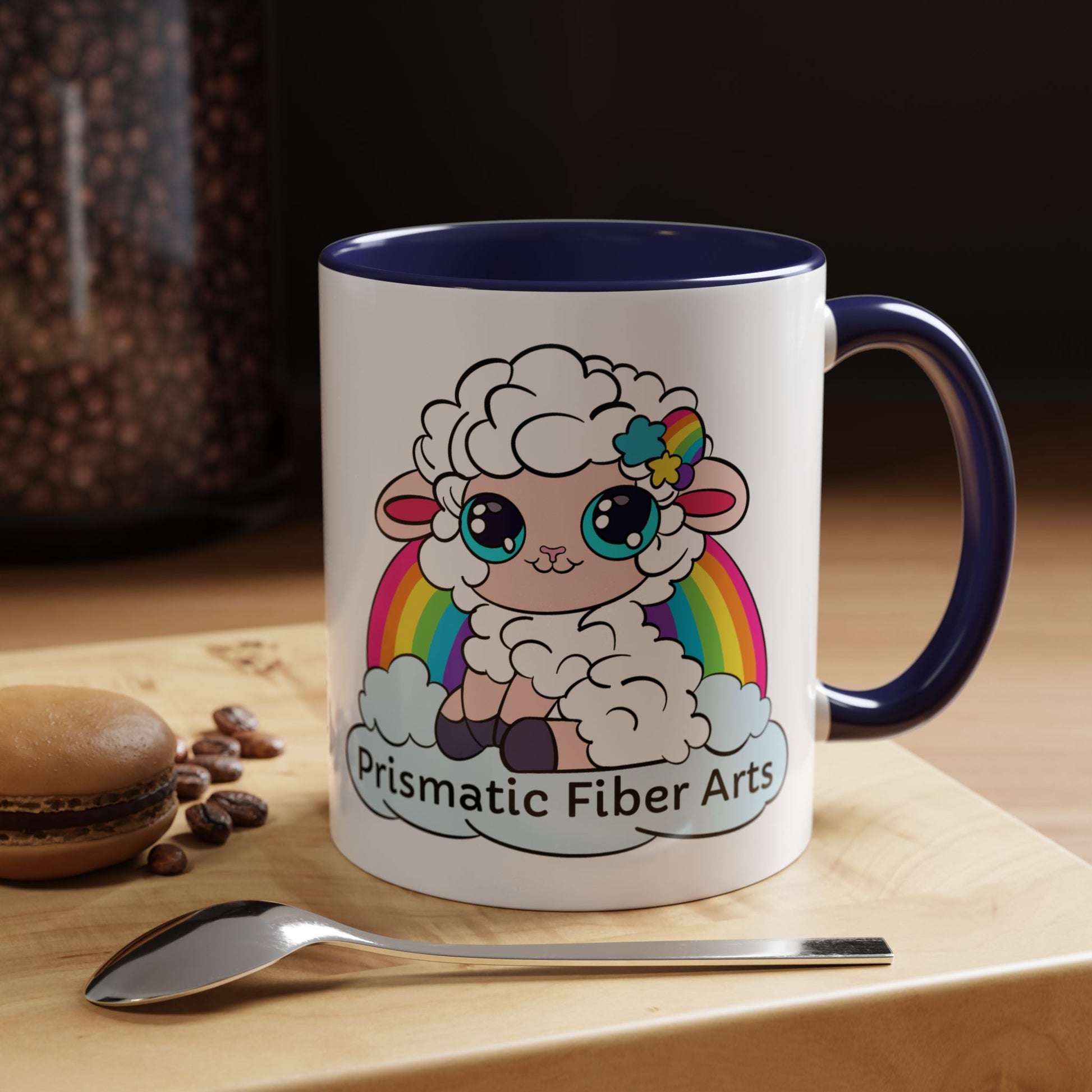 PFA "Logo" Accent Coffee Mug (11, 15oz) - Prismatic Fiber Arts