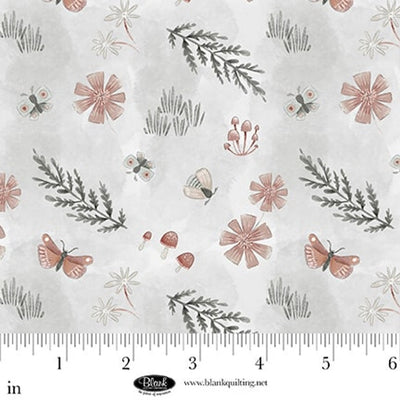 Mist Tossed Motifs Petals & Pewter Cotton 44"/45" Fabric Per Yard - Prismatic Fiber Arts